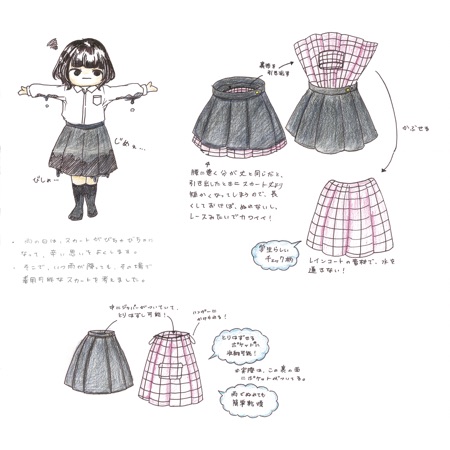雨の日も楽しく！レインスカート