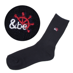 &be（アンビー）ソックス／つま先・かかとに補強が入った&beの刺繍入りソックス