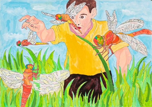 小学生の絵　絵画　美術品 今日の年中クラスの作品 森の中の昆虫達🐜🐞🪲 たくさん描けまし